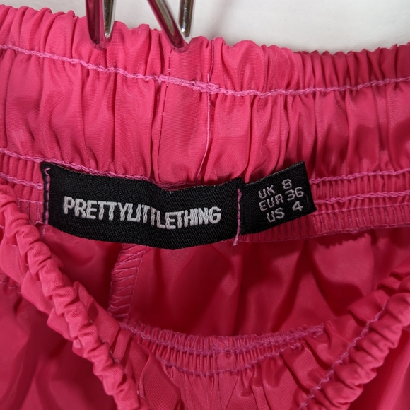 PrettyLittleThing Barbie Pink Splash Pants Size 4 - Picture 5 of 7